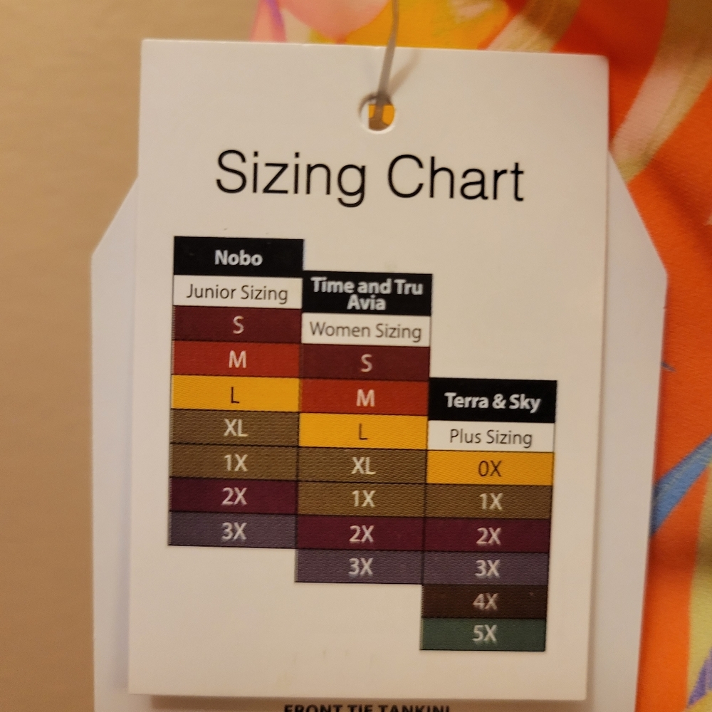 🛍(3 for $20)Time and Tru Front Tie Tankini Size XL (16-18) - Picture 5 of 5